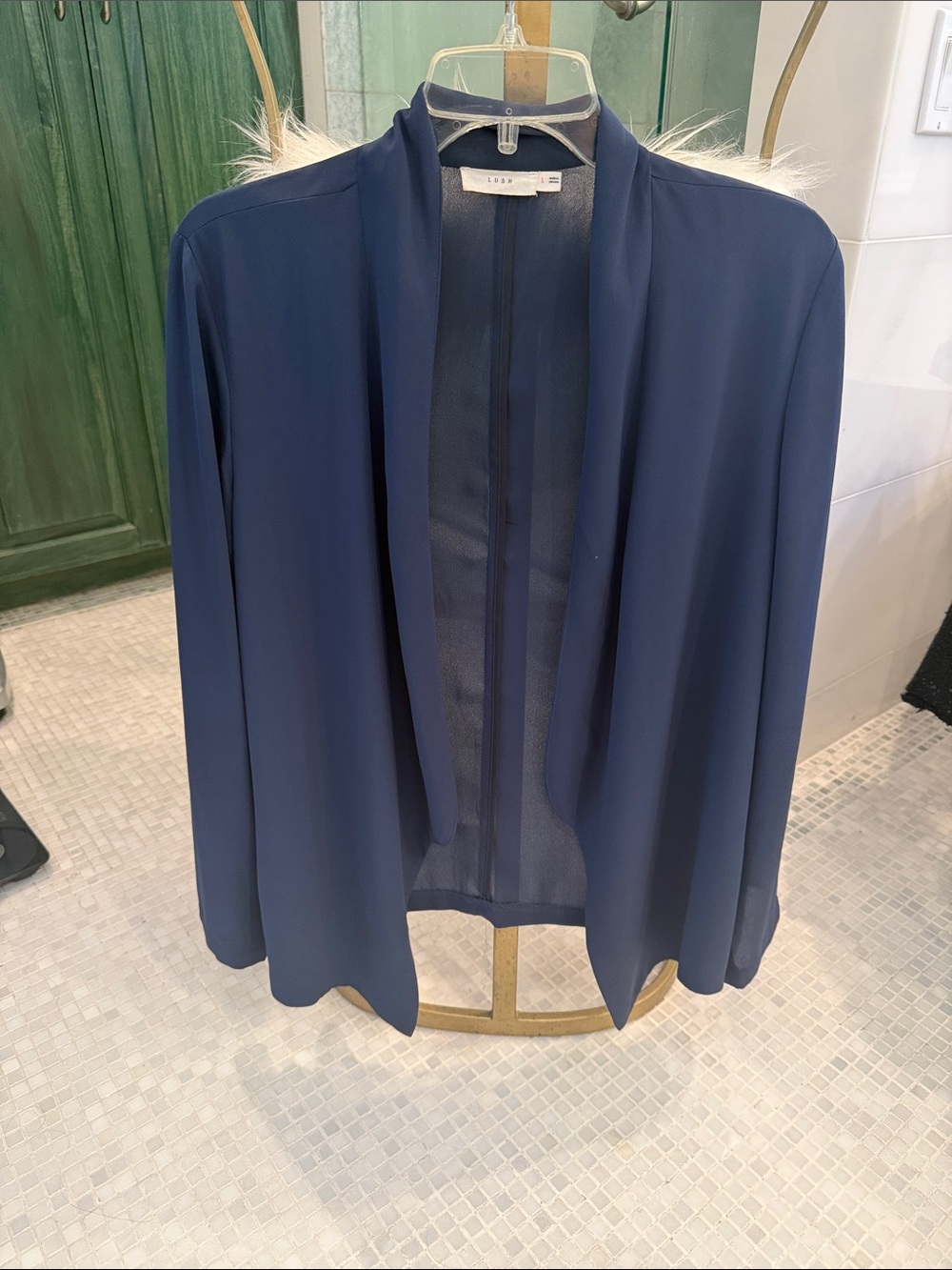 Lush Navy Open-Front Blazer